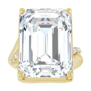 18K Yellow Gold 18x13 mm Emerald Ring Mounting – image 5