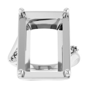 Continuum Sterling Silver 18x13 mm Emerald Ring Mounting – image 6