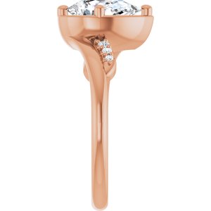 10K Rose Gold 9x6 mm Pear Ring Mounting – image 7