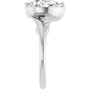 14K X1 White Gold 9x6 mm Pear Ring Mounting – image 7