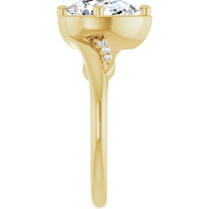 14K Yellow Gold 9x6 mm Pear Ring Mounting – image 7