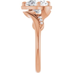 10K Rose Gold 8x8 mm Heart Ring Mounting – image 7