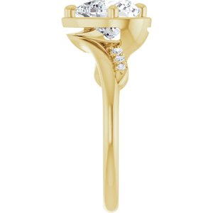 14K Yellow Gold 8x8 mm Heart Ring Mounting – image 7