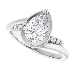 Continuum Sterling Silver 9x6 mm Pear Ring Mounting – image 8