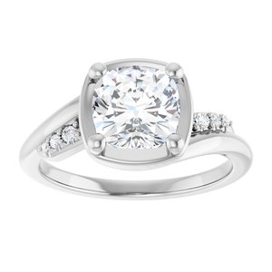 Sterling Silver 7x7 mm Cushion Ring Mounting – image 5