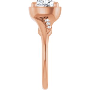 14K Rose Gold 7x7 mm Cushion Ring Mounting – image 7