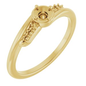 18K Yellow Gold 3.5 mm Round Ring Mounting – image 2