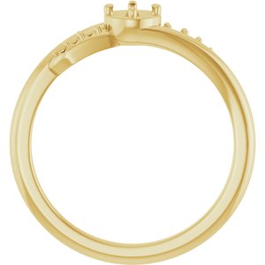 18K Yellow Gold 3.5 mm Round Ring Mounting – image 4
