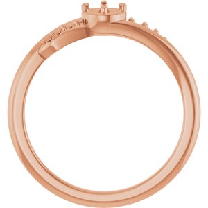 14K Rose Gold 3.5 mm Round Ring Mounting – image 4