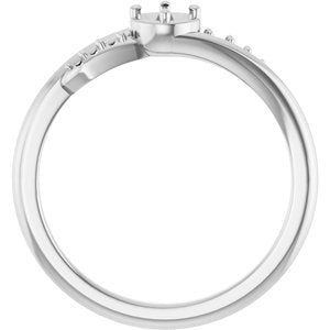 14K X1 White Gold 3.5 mm Round Ring Mounting – image 4