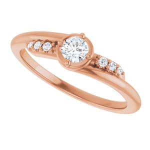 14K Rose Gold 3.5 mm Round Ring Mounting – image 8