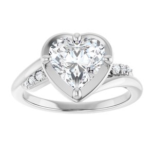 Sterling Silver 8x8 mm Heart Ring Mounting – image 5