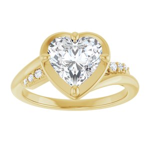 14K Yellow Gold 8x8 mm Heart Ring Mounting – image 5