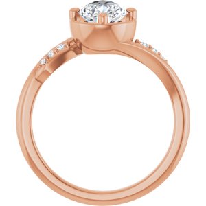 10K Rose Gold 9x6 mm Pear Ring Mounting – image 3