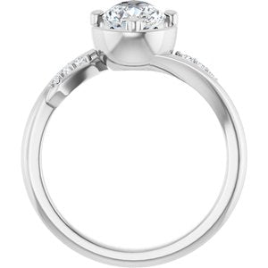 10K White Gold 9x6 mm Pear Ring Mounting – image 3