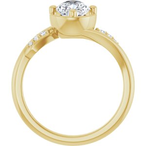 14K Yellow Gold 9x6 mm Pear Ring Mounting – image 3