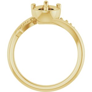14K Yellow Gold 9x6 mm Pear Ring Mounting – image 4