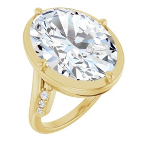 14K Yellow Gold 18x13 mm Oval Ring Mounting