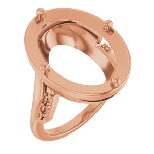 14K Rose Gold 18x13 mm Oval Ring Mounting – image 2
