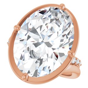 10K Rose Gold 18x13 mm Oval Ring Mounting – image 8