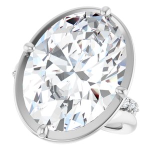18K White Gold 18x13 mm Oval Ring Mounting – image 8