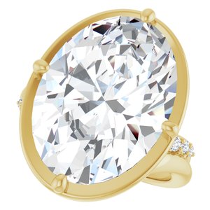 14K Yellow Gold 18x13 mm Oval Ring Mounting – image 8