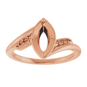 10K Rose Gold 8.5x4.5 mm Marquise Ring Mounting – image 6