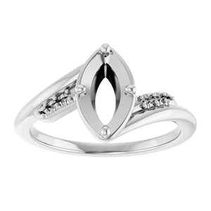 Platinum 8.5x4.5 mm Marquise Ring Mounting – image 6