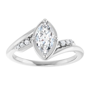 Continuum Sterling Silver 8.5x4.5 mm Marquise Ring Mounting – image 5