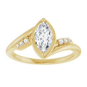 10K Yellow Gold 8.5x4.5 mm Marquise Ring Mounting – image 5