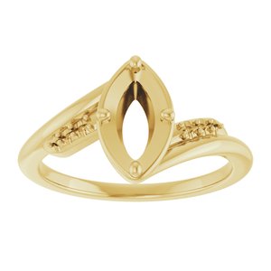 14K Yellow Gold 8.5x4.5 mm Marquise Ring Mounting – image 6