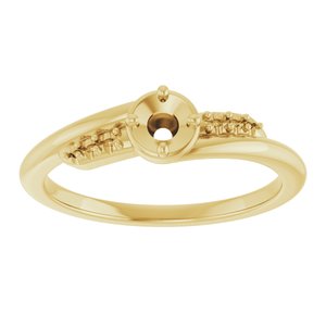 10K Yellow Gold 3.5 mm Round Ring Mounting – image 6
