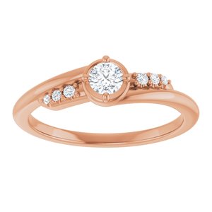 14K Rose Gold 3.5 mm Round Ring Mounting – image 5