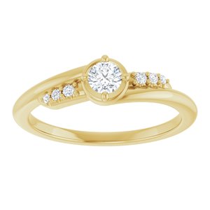 18K Yellow Gold 3.5 mm Round Ring Mounting – image 5