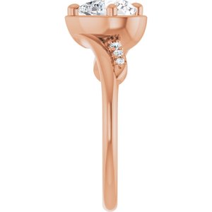 10K Rose Gold 7x7 mm Heart Ring Mounting – image 7