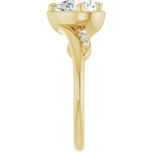 10K Yellow Gold 7x7 mm Heart Ring Mounting – image 7