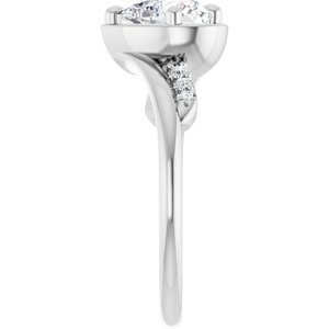 14K White Gold 7x7 mm Heart Ring Mounting – image 7