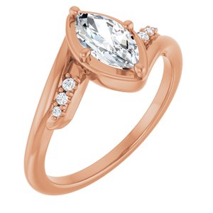 10K Rose Gold 8.5x4.5 mm Marquise Ring Mounting