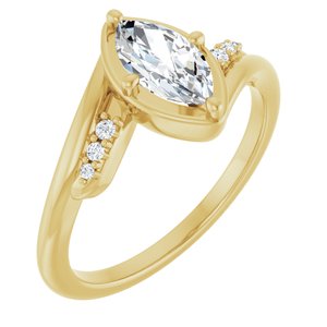 10K Yellow Gold 8.5x4.5 mm Marquise Ring Mounting