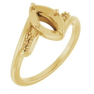 18K Yellow Gold 8.5x4.5 mm Marquise Ring Mounting – image 2