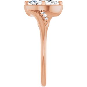 10K Rose Gold 8.5x4.5 mm Marquise Ring Mounting – image 7