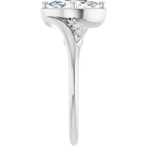 14K White Gold 8.5x4.5 mm Marquise Ring Mounting – image 7