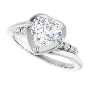 Continuum Sterling Silver 7x7 mm Heart Ring Mounting – image 8