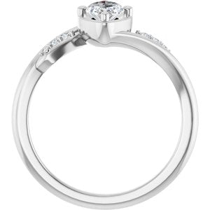 10K White Gold 8.5x4.5 mm Marquise Ring Mounting – image 3