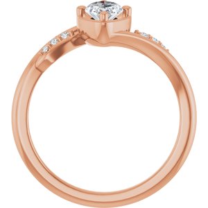 18K Rose Gold 8.5x4.5 mm Marquise Ring Mounting – image 3