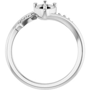 14K White Gold 8.5x4.5 mm Marquise Ring Mounting – image 4