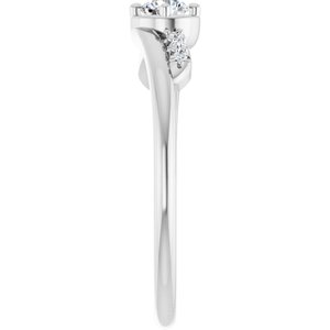 14K X1 White Gold 3.5 mm Round Ring Mounting – image 7