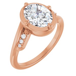 10K Rose Gold 9x7 mm Oval Ring Mounting
