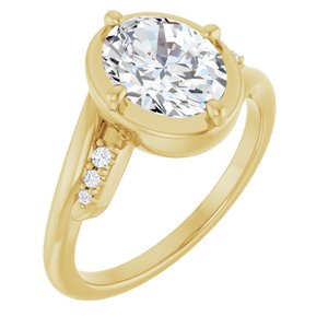 10K Yellow Gold 9x7 mm Oval Ring Mounting