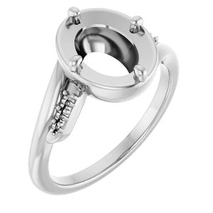 Continuum Sterling Silver 9x7 mm Oval Ring Mounting – image 2
